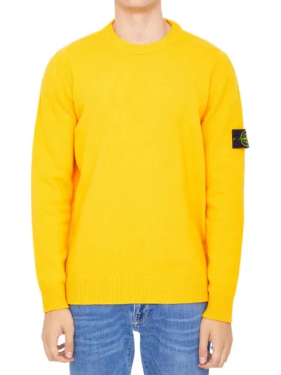 Stone Island Yellow Wool Blend Sweater