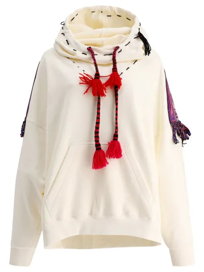 Etro Cotton Jersey Intarsia Detail Sweatshirt In White