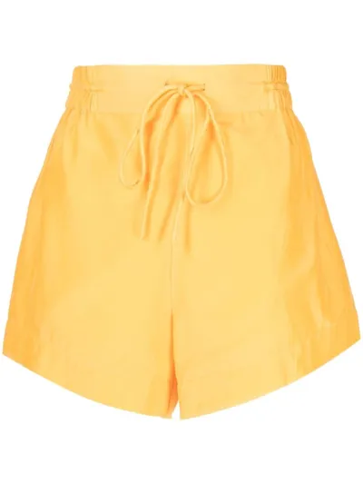 Bird & Knoll Sadie Yellow Cotton-blend Shorts In Orange