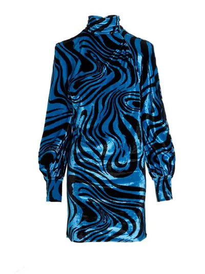 Philosophy Di Lorenzo Serafini Abstract Print High Neck Dress In Multi