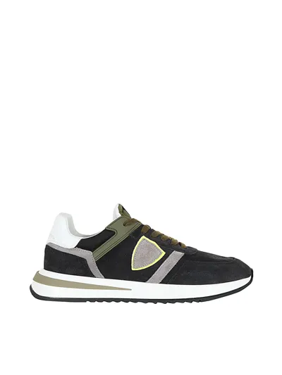 Philippe Model Tropez 2.1 Low Man Cordura Leather Sneakers In Black