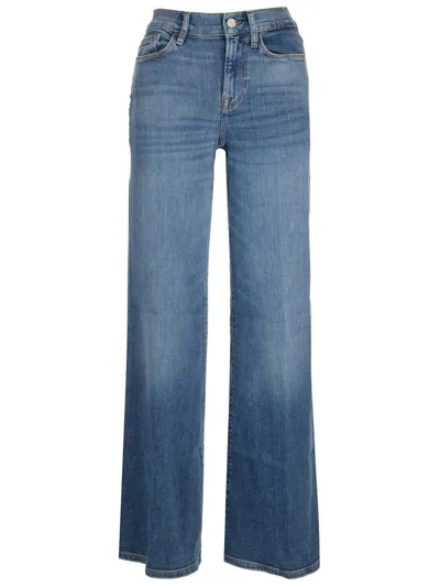 Frame High-waisted Flared Jeans In Blue