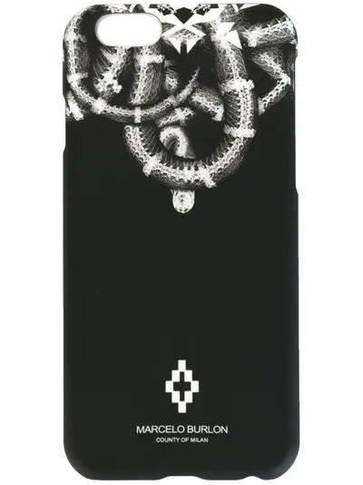 Marcelo Burlon County Of Milan Iphone 6/6s-hülle Mit Schlangen-print In Black