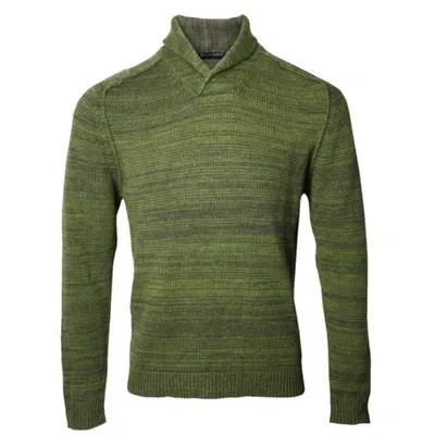 Lords Of Harlech Sweet Shawl Neck Sweater In Olive