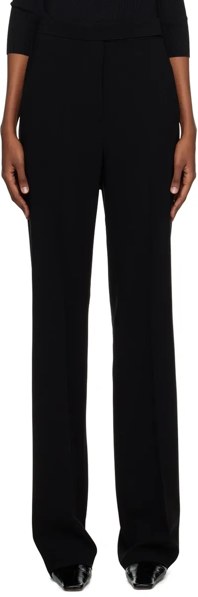 Max Mara Nicia Viscose-blend Trousers In 003 Black