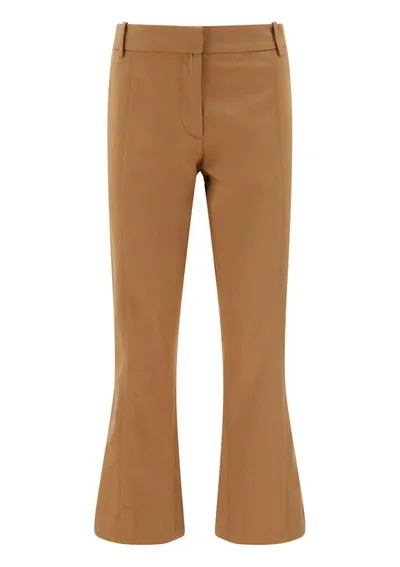 Marni Brown Cropped Flared Wool Trousers