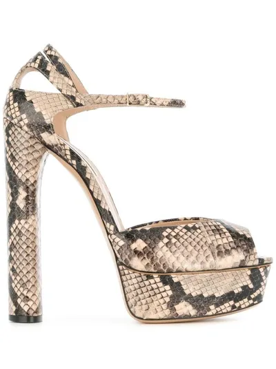 Casadei Platform Sandals In Neutrals