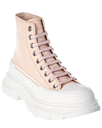 Alexander Mcqueen Tread Slick Canvas Boot In Pink