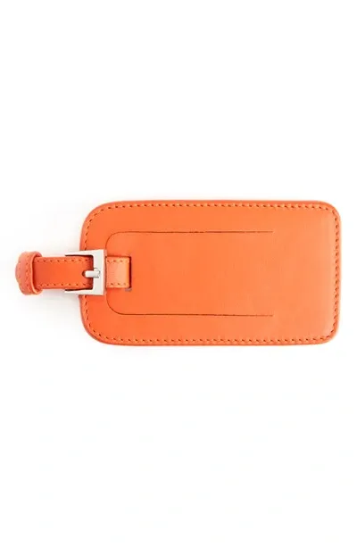 Royce New York Royce Leather Luggage Tag In Orange