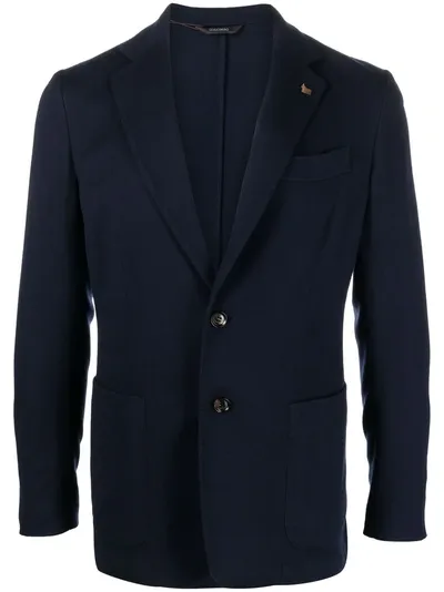 Colombo Single-breasted Wool Blazer In Blue