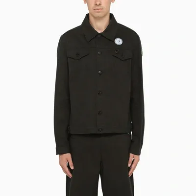 Fred Perry Short Black Jacket In Cotton Denim