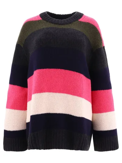 Khaite Jade Oversized Striped Cashmere Sweater In Multicolor Stripe