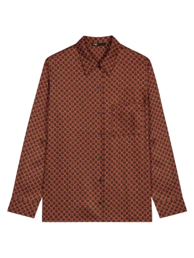 Maje Mini Clover Printed Satin Shirt