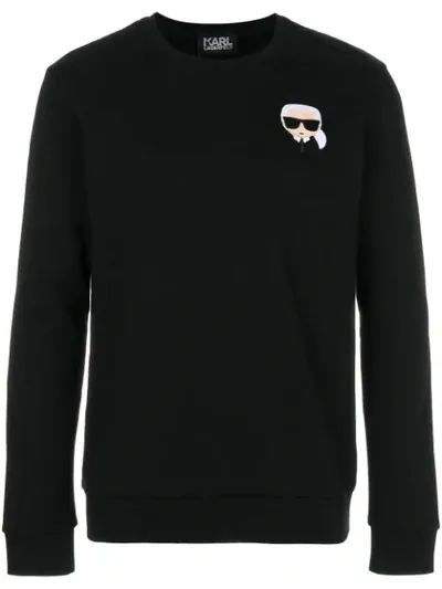 Karl Lagerfeld Ikonik Karl Patch Sweatshirt In Black