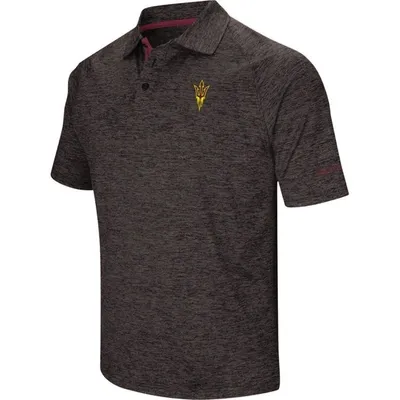 Colosseum Black Arizona State Sun Devils Down Swing Polo In Heather Black