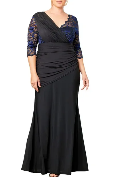 Kiyonna Soirée Evening Gown In Violet Noir