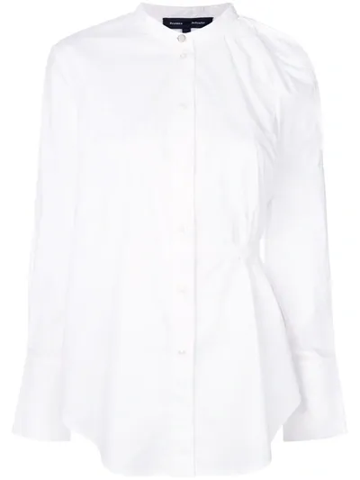 Proenza Schouler Cotton One Shoulder Button Down In White