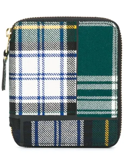 Comme Des Garçons Green Tartan Print Zip Around Wallet