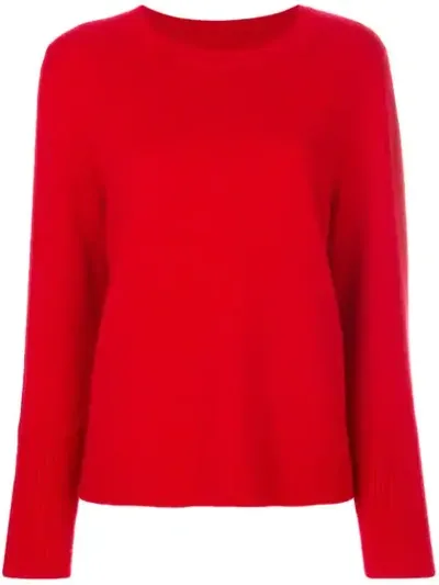 Chinti & Parker Draped Hem Sweater In Red