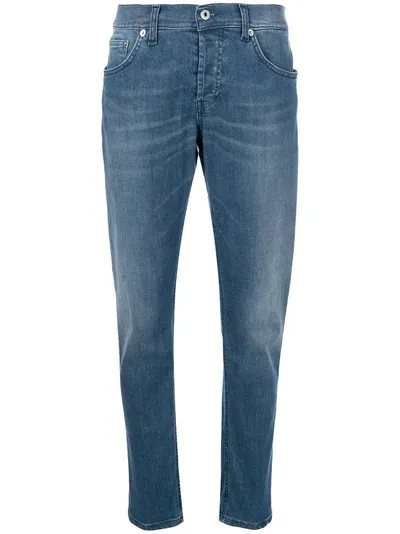 Dondup Faded Straight Leg Jeans In Blue