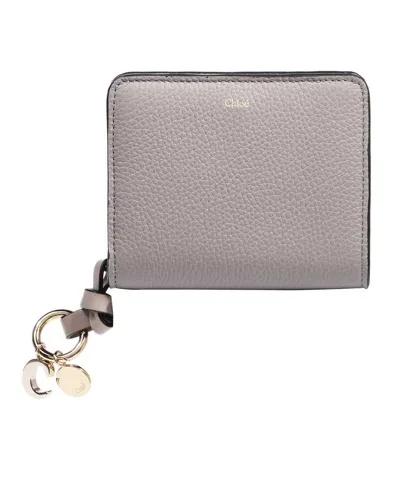 Chloé Alphabet Compact Wallet In Grey