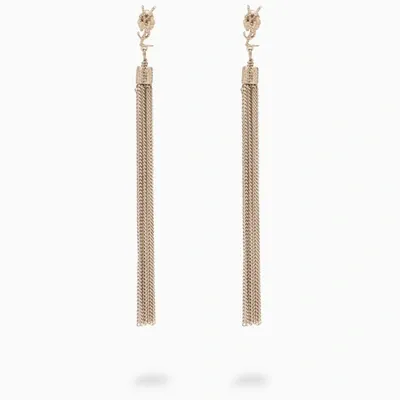 Saint Laurent Gold-tone Loulou Earrings With Tassels In Metal