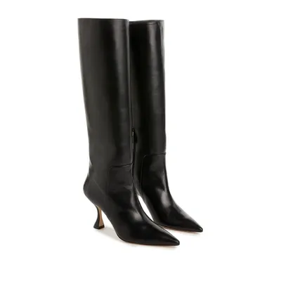 Stuart Weitzman Xcurve 85 Slouch Boot Knee-high In Black