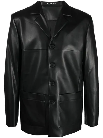 Misbhv Black Davide Faux-leather Blazer