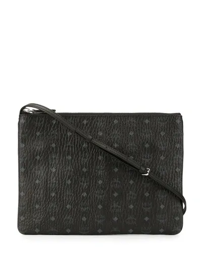 Mcm Medium Visetos Original Leather Pouch In Black