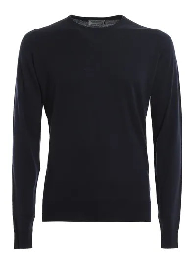 John Smedley Lundy Knitted Jumper In Azul Oscuro