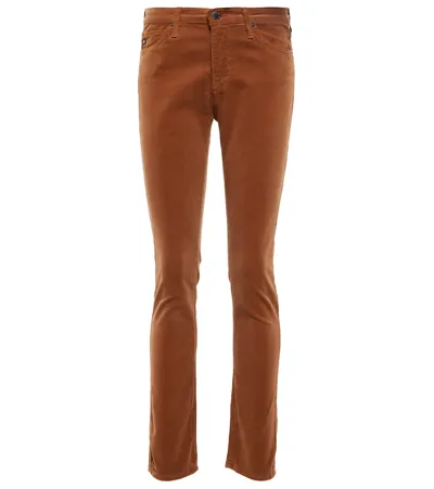 Ag Prima Mid-rise Corduroy Cigarette Jeans In Spiced Maple