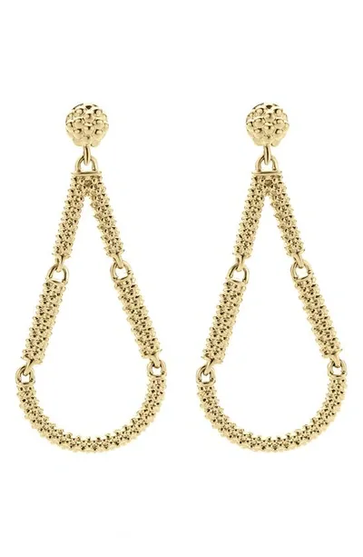 Lagos Caviar Bead Teardrop Earrings In Gold