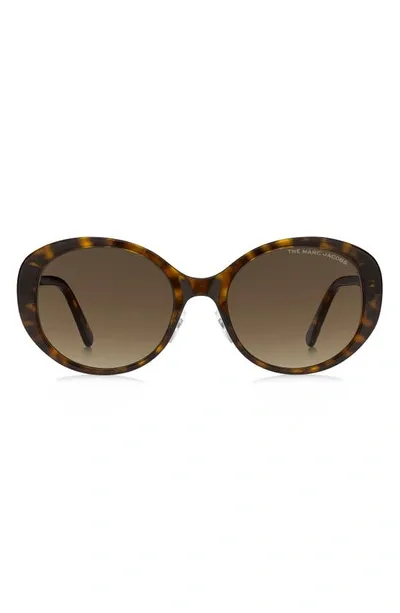 Marc Jacobs 54mm Gradient Round Sunglasses In Havana