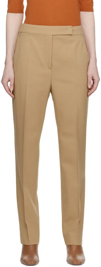 Max Mara Cappuccino Viscose Blend Polis Pant Beige  Donna 42 In 001