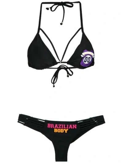 Amir Slama Embroidered Bikini Set In Preto