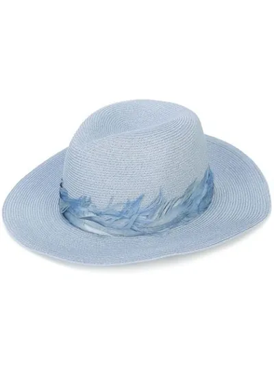 Eugenia Kim Courtney Feather-trim Fedora In Blue