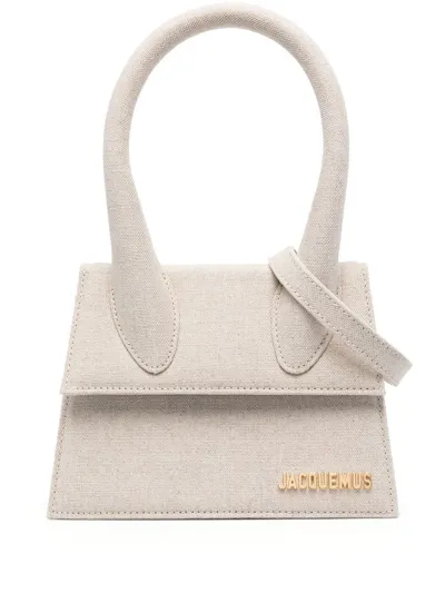 Jacquemus Le Chiquito Moyen Mini Canvas Tote In Beige