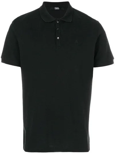 Karl Lagerfeld Karl Head Logo Polo In Black