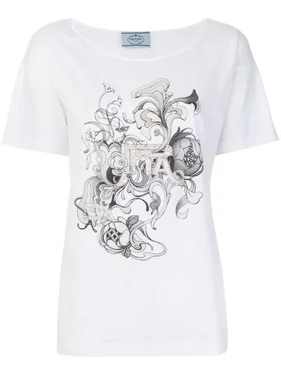 Prada Jersey St. Peony S/s T-shirt In Facciaio