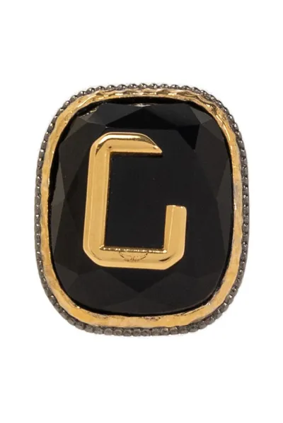 Zadig & Voltaire Letter Square Signet Ring In Multi