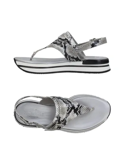 Hogan Flip Flops In Grey