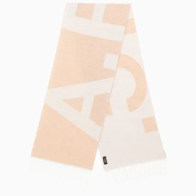 Apc Powder Color Scarf With Logo In Brown