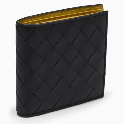 Bottega Veneta Blue/ochre Braided Wallet