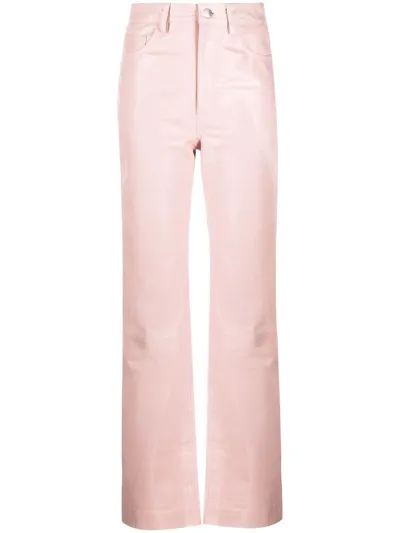 Remain Straight-leg Leather Trousers In Pink