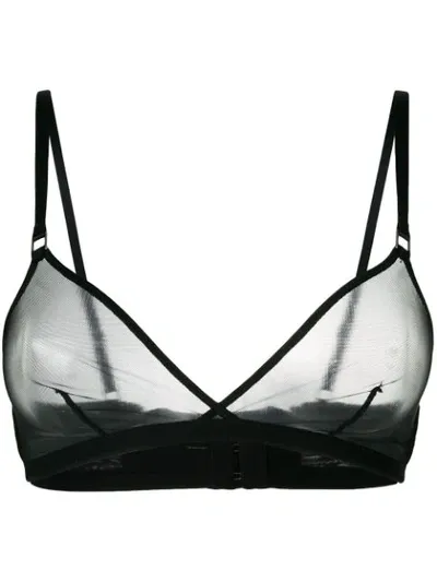 Maison Close Liaison Fatale Triangle Bra In Black