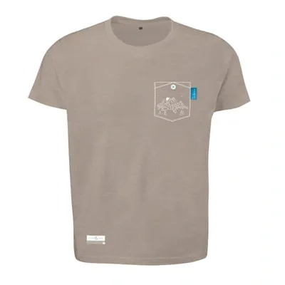 Anchor & Crew Men's Tan Brown Horizon Print Organic Cotton T-shirt