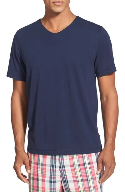 Daniel Buchler Peruvian Pima Cotton V-neck Lounge Tee In Navy