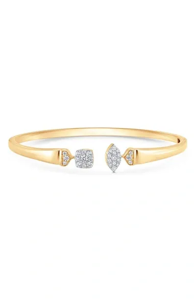 Sara Weinstock Unity Reverie Marquise And Cushion Diamond Bangle Cuff In Gold