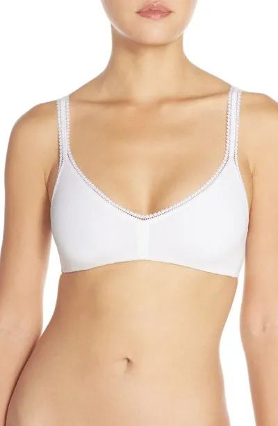 On Gossamer Cabana Cotton Blend Stretch Bralette In White