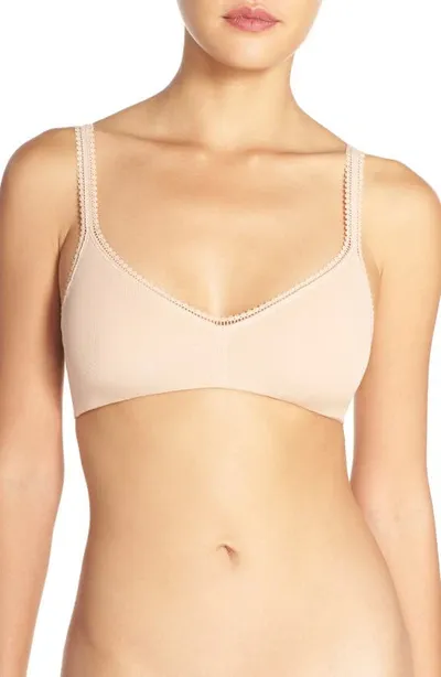 On Gossamer Cabana Cotton Blend Stretch Bralette In Champagne